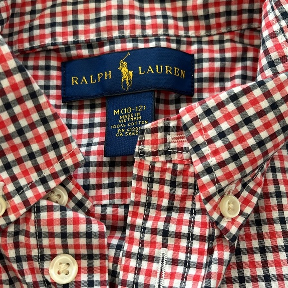 Excellent Condition Ralph Lauren Boys Button Down Shirt, Sz M 10-12 - Picture 2 of 3